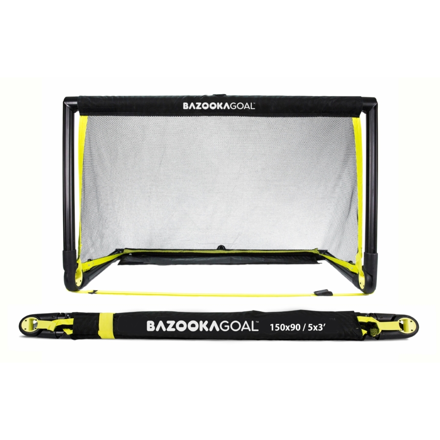 Kép 1/8 - BazookaGoal 150x90 összecsukható kapu fekete hálóval